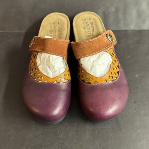 L’Artiste Spring Step Elissa purple and brown leather Mary Jane Clog.Size 10